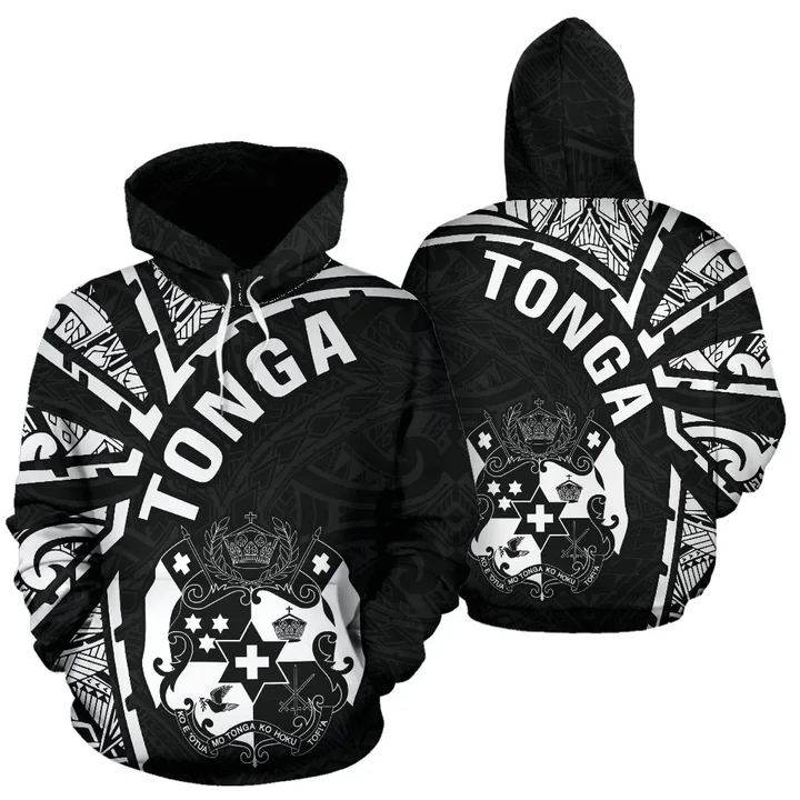 Tonga Hoodie Polynesia - Tornado Style (White)