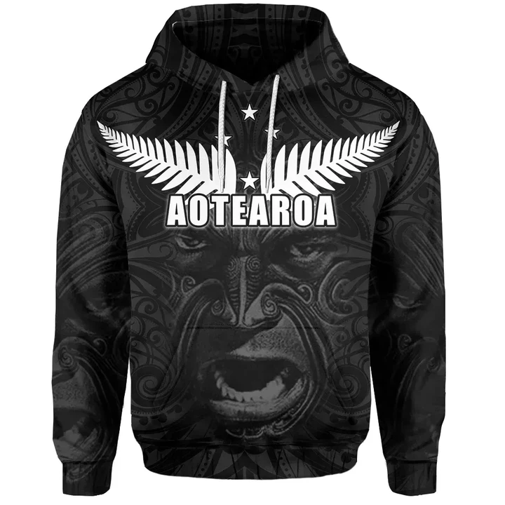 New Zealand Rugby The Haka Tatto Face Hoodie