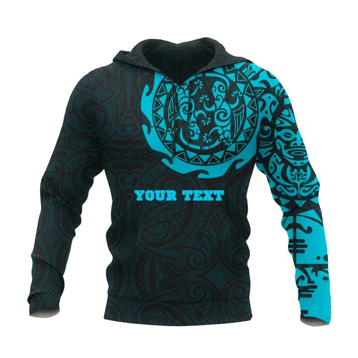 Maori Tangaroa Tattoo Pullover Hoodie Custom Blue A75 - rugbylife