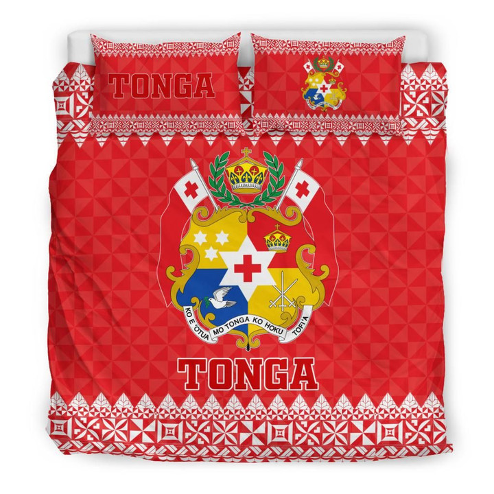 Tonga Coat Of Arms Bedding Set - Red Version - Bn12