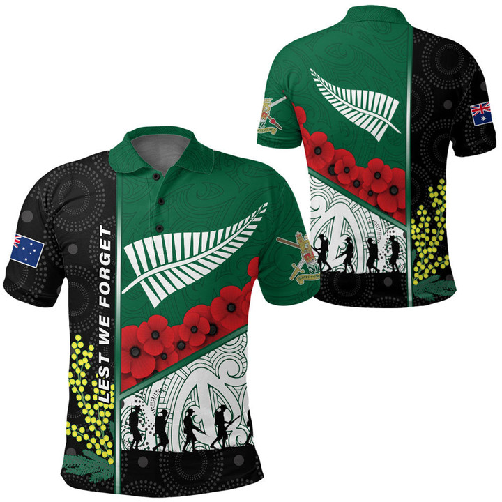 Australia Indigenous & New Zealand Maori Anzac Polo Shirt