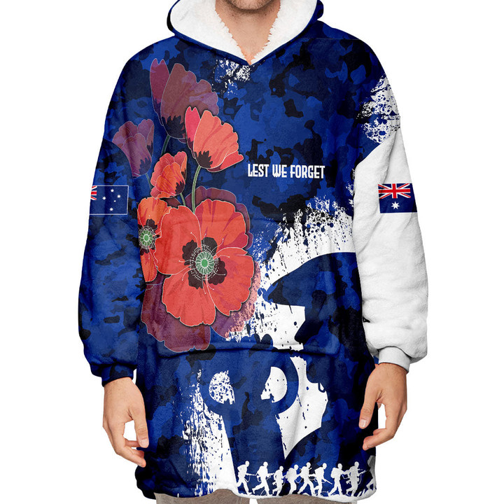 Anzac Day Silhouette Soldier Oodie Blanket Hoodie | Rugbylife.co
