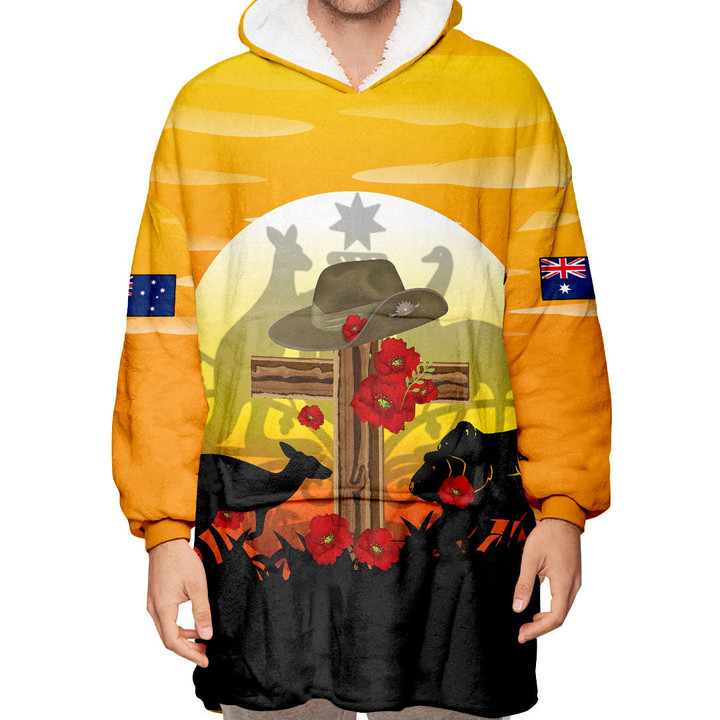 Anzac Day Lest We Forget Animal Oodie Blanket Hoodie | Rugbylife.co
