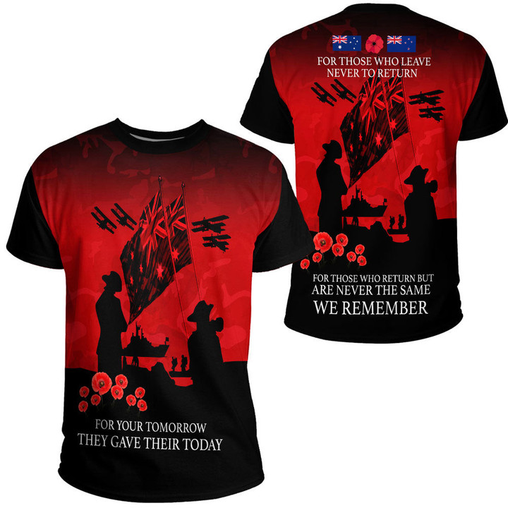 Anzac Day For Those Who Leave Never To Ruturn T-shirt | Rugbylife.co
