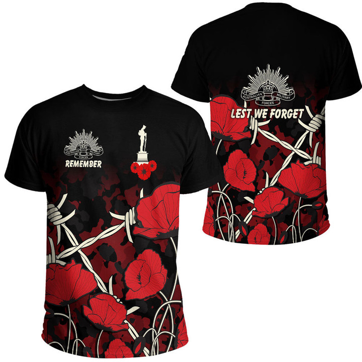 Anzac Day Camouflage Poppy & Barbed Wire T-shirt | Rugbylife.co
