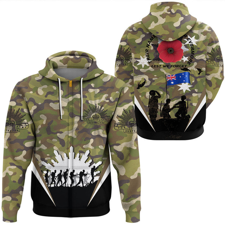 Anzac Day Their Name Liveth For Evermore Hoodie  | Rugbylife.co
