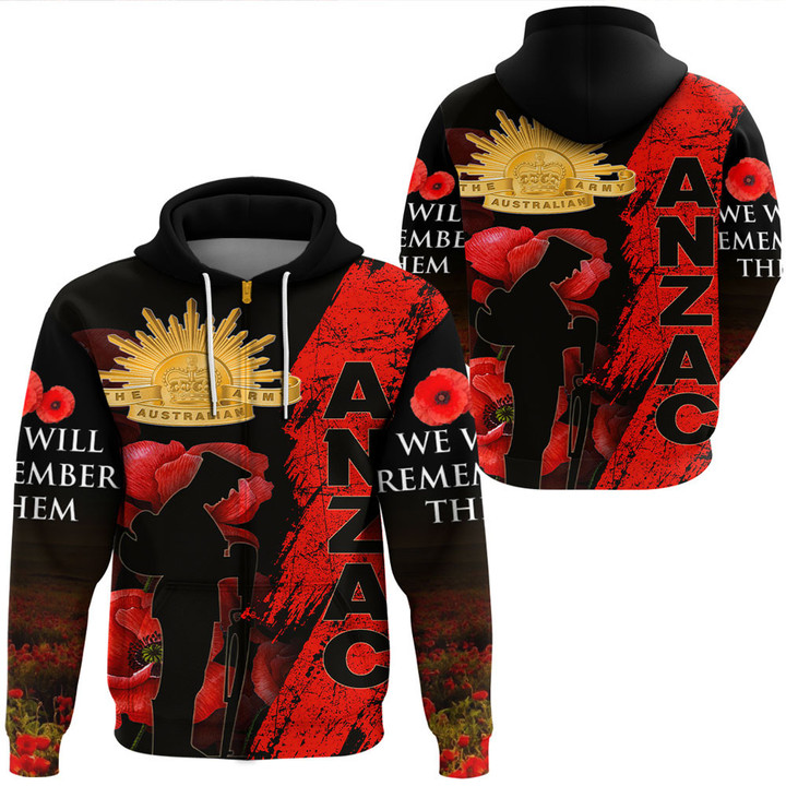 Anzac Day Soldier Silhouette Remembrance Hoodie  | Rugbylife.co
