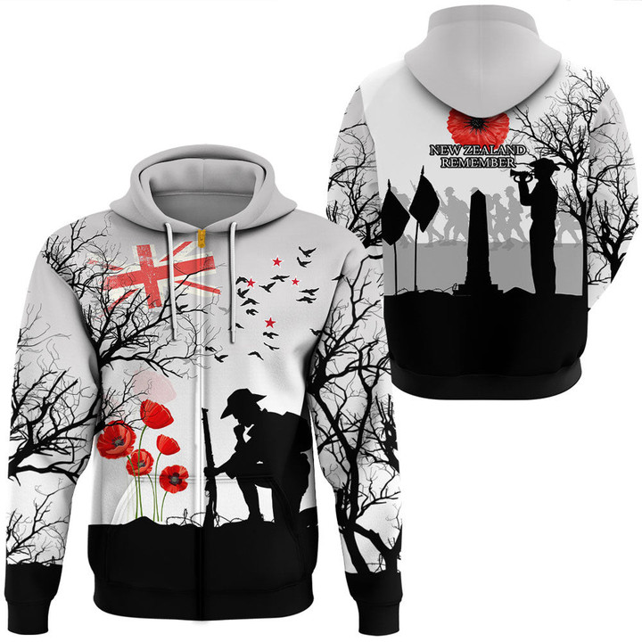 New Zealand Anzac Lest We Forget Remebrance Day White Hoodie  | Rugbylife.co
