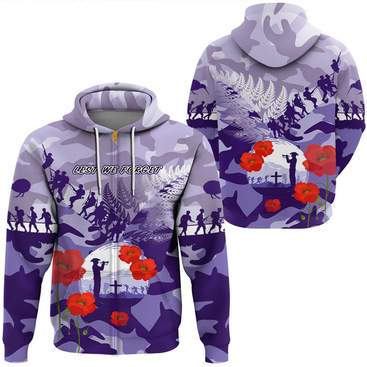 New Zealand Anzac Fern And Camouflage Hoodie  | Rugbylife.co
