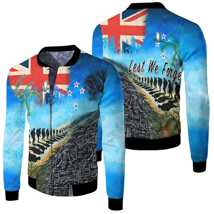 New Zealand Anzac Day Lest We Forget Fleece Winter Jacket  | Rugbylife.co
