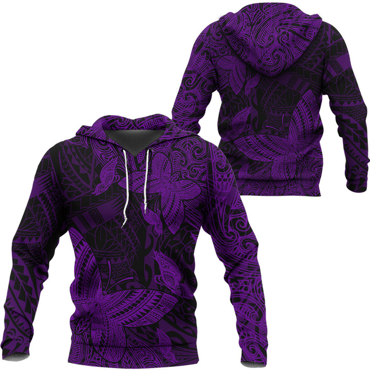 RugbyLife Hoodie - Polynesian Tattoo Style Butterfly Special Version - Purple Version A7 | RugbyLife