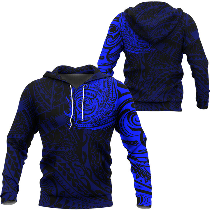 RugbyLife Hoodie - Polynesian Tattoo Style - Blue Version A7 | RugbyLife