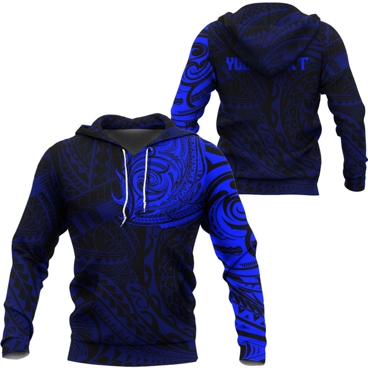 RugbyLife Hoodie - (Custom) Polynesian Tattoo Style - Blue Version A7 | RugbyLife