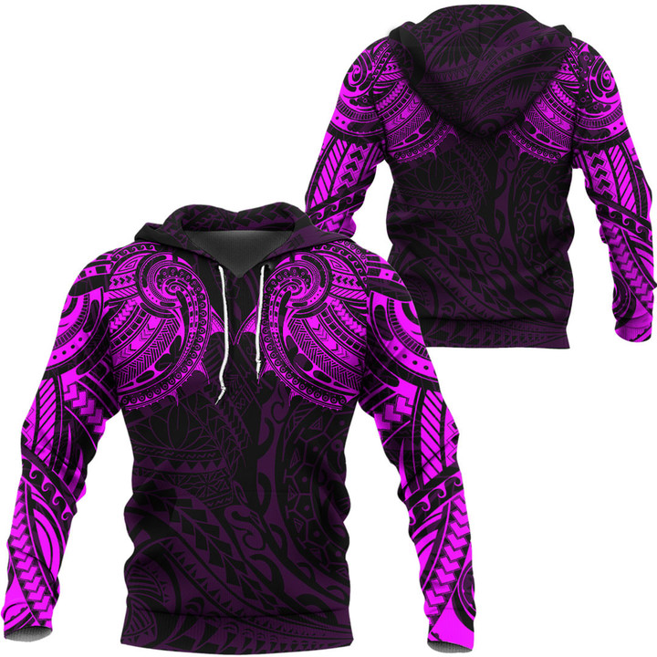 RugbyLife Hoodie - Polynesian Tattoo Style - Pink Version A7 | RugbyLife