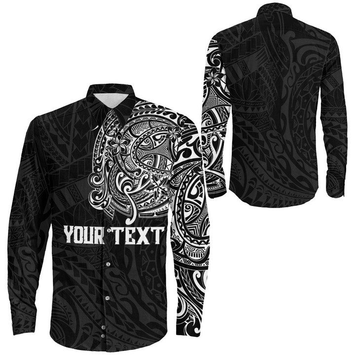 RugbyLife Clothing - (Custom) Polynesian Tattoo Style Long Sleeve Button Shirt A7 | RugbyLife