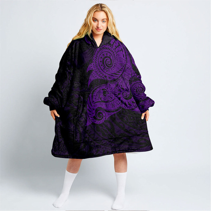 RugbyLife Clothing - Polynesian Tattoo Style Tatau - Purple Version Snug Hoodie A7 | RugbyLife