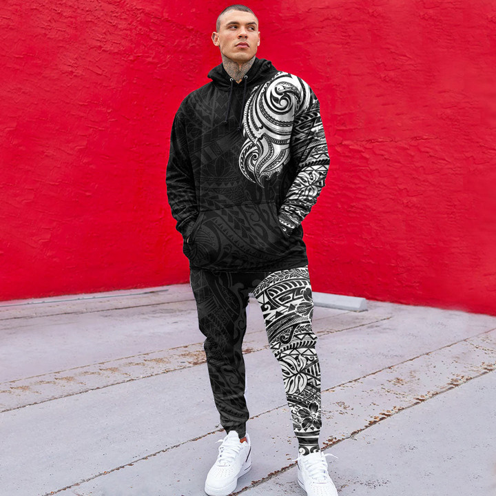 RugbyLife Clothing - Polynesian Tattoo Style Hoodie and Joggers Pant A7 | RugbyLife
