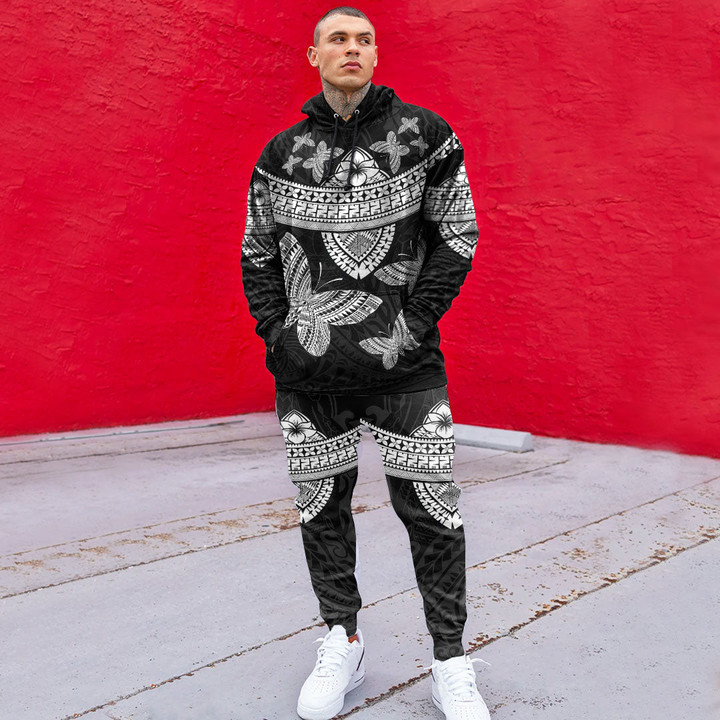 RugbyLife Clothing - Polynesian Tattoo Style Butterfly Hoodie and Joggers Pant A7 | RugbyLife