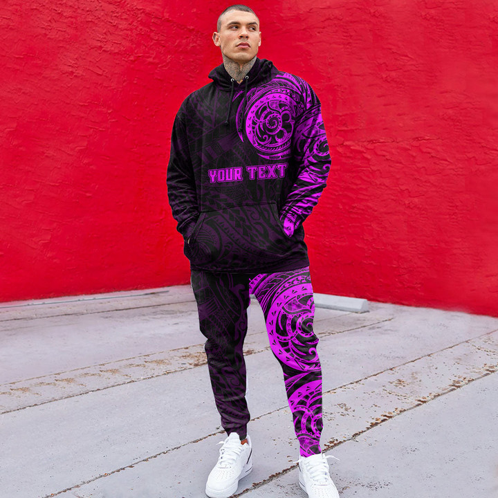 RugbyLife Clothing - (Custom) Special Polynesian Tattoo Style - Pink Version Hoodie and Joggers Pant A7 | RugbyLife