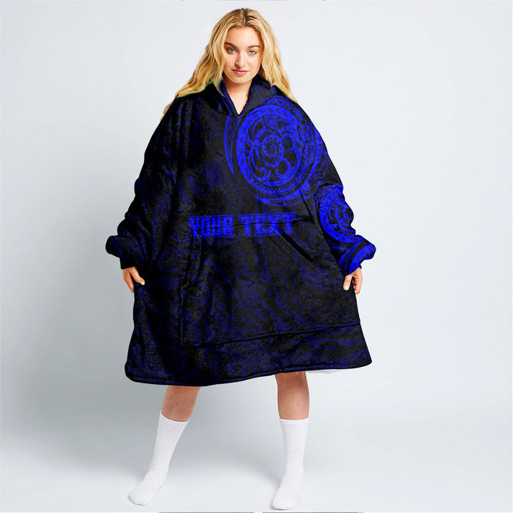 RugbyLife Clothing - (Custom) Special Polynesian Tattoo Style - Blue Version Snug Hoodie A7 | RugbyLife