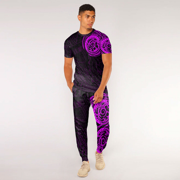 RugbyLife Clothing - Special Polynesian Tattoo Style - Pink Version T-Shirt and Jogger Pants A7 | RugbyLife