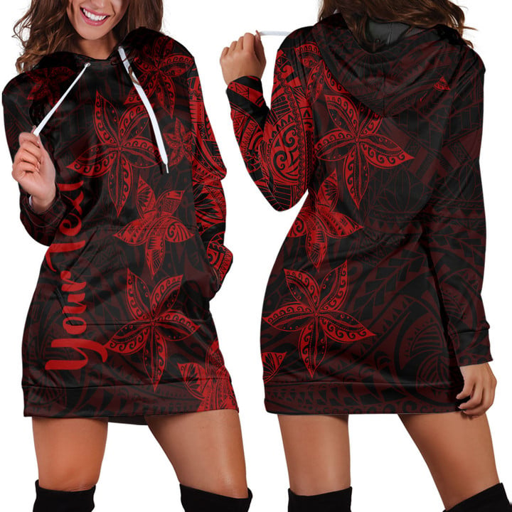 RugbyLife Clothing - (Custom) Polynesian Tattoo Style - Red Version Hoodie Dress A7 | RugbyLife