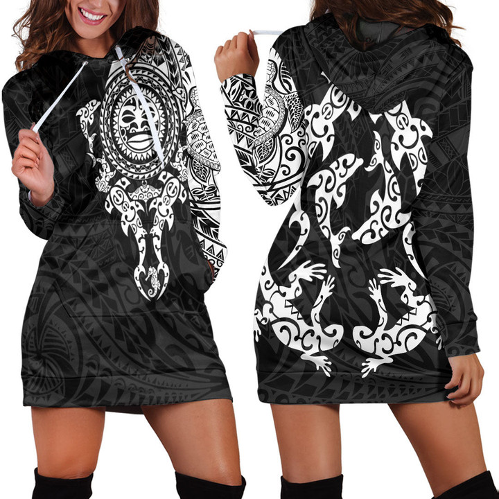 RugbyLife Clothing - Polynesian Tattoo Style Maori - Special Tattoo Hoodie Dress A7 | RugbyLife