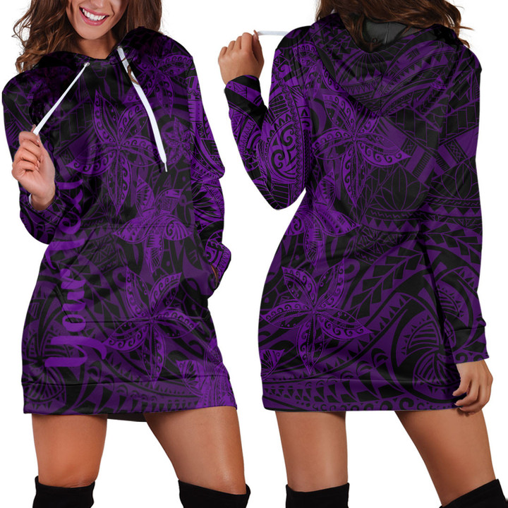 RugbyLife Clothing - (Custom) Polynesian Tattoo Style - Purple Version Hoodie Dress A7 | RugbyLife