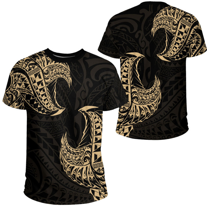 RugbyLife Clothing - Polynesian Tattoo Style Tatau - Gold Version T-Shirt A7 | RugbyLife