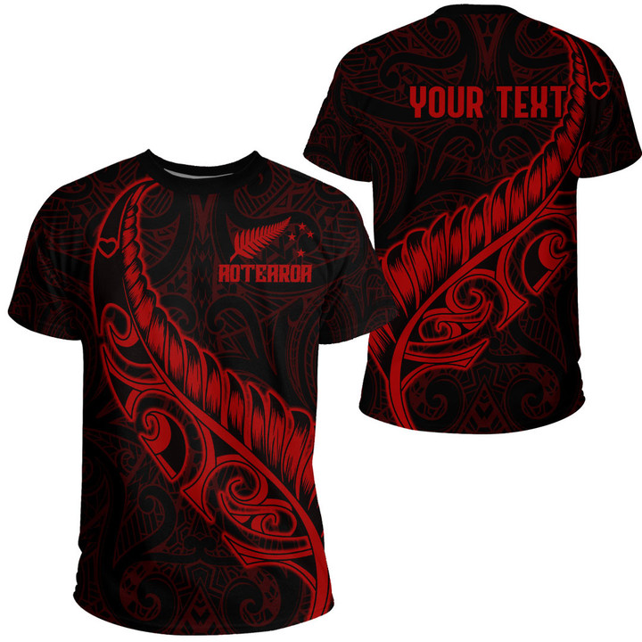 RugbyLife Clothing - (Custom) New Zealand Aotearoa Maori Fern - Red Version T-Shirt A7 | RugbyLife