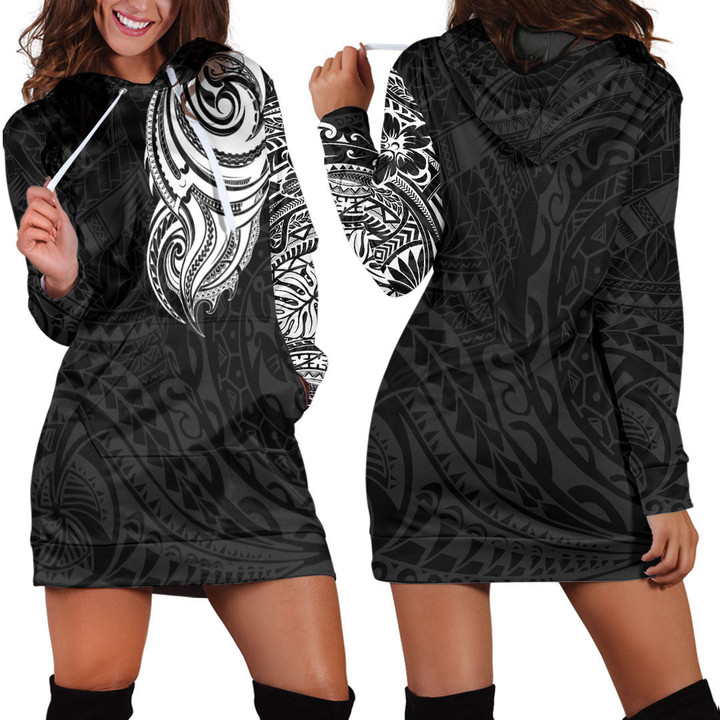 RugbyLife Clothing - Polynesian Tattoo Style Hoodie Dress A7 | RugbyLife