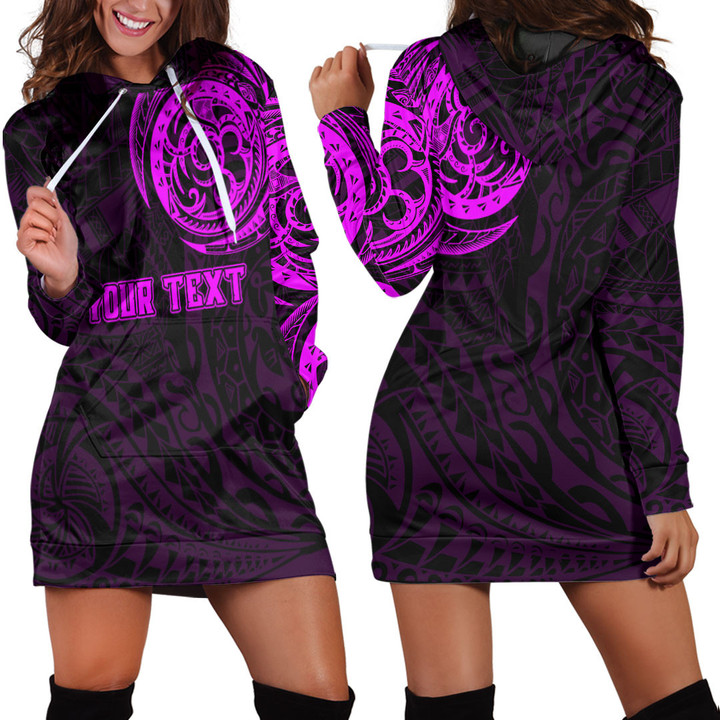 RugbyLife Clothing - (Custom) Special Polynesian Tattoo Style - Pink Version Hoodie Dress A7 | RugbyLife