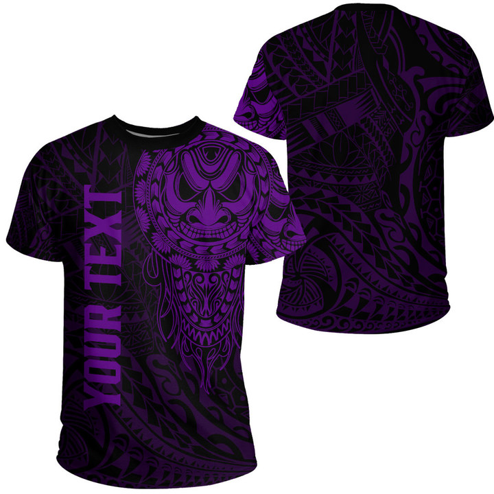 RugbyLife Clothing - (Custom) Polynesian Tattoo Style Mask Native - Purple Version T-Shirt A7 | RugbyLife