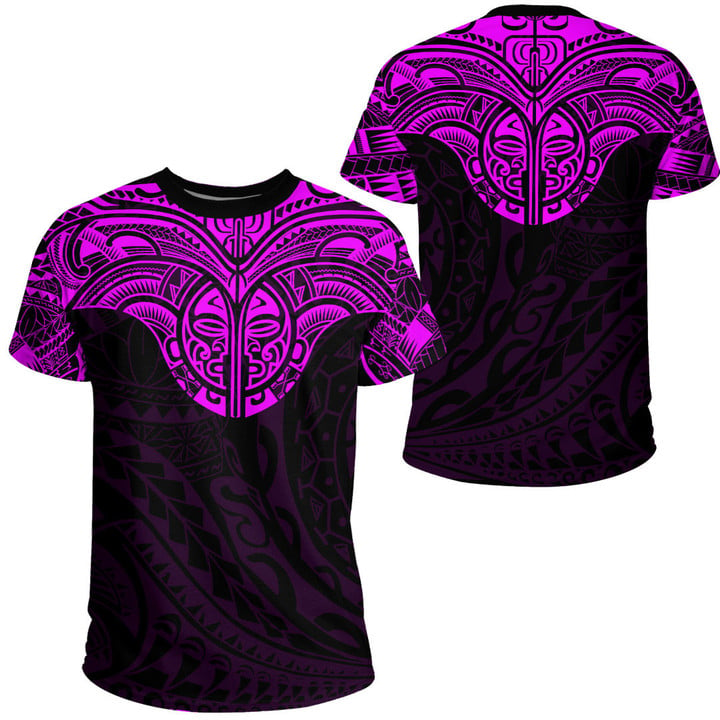 RugbyLife Clothing - Polynesian Tattoo Style Tattoo - Pink Version T-Shirt A7 | RugbyLife