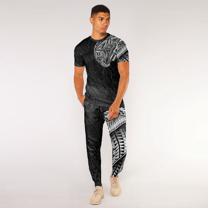 RugbyLife Clothing - Polynesian Tattoo Style Snake T-Shirt and Jogger Pants A7 | RugbyLife