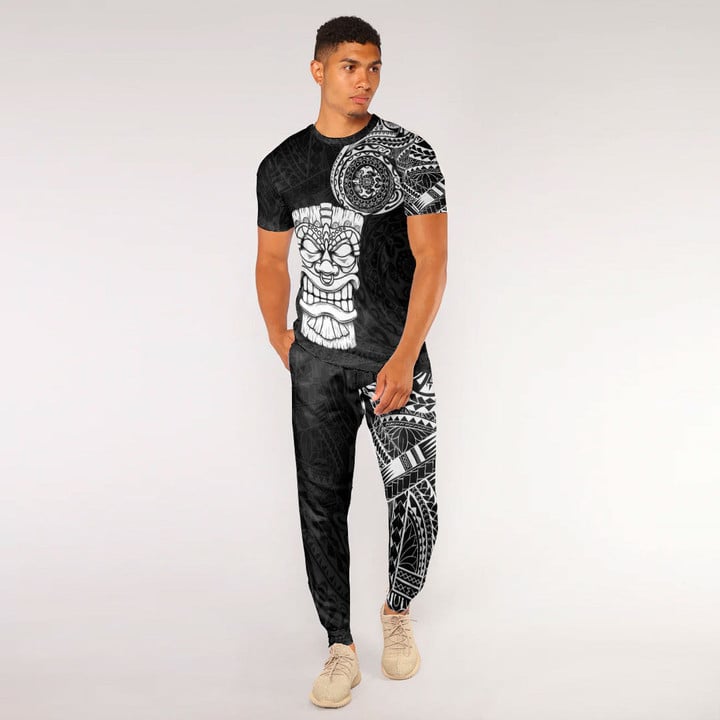 RugbyLife Clothing - Polynesian Tattoo Style Tiki T-Shirt and Jogger Pants A7 | RugbyLife