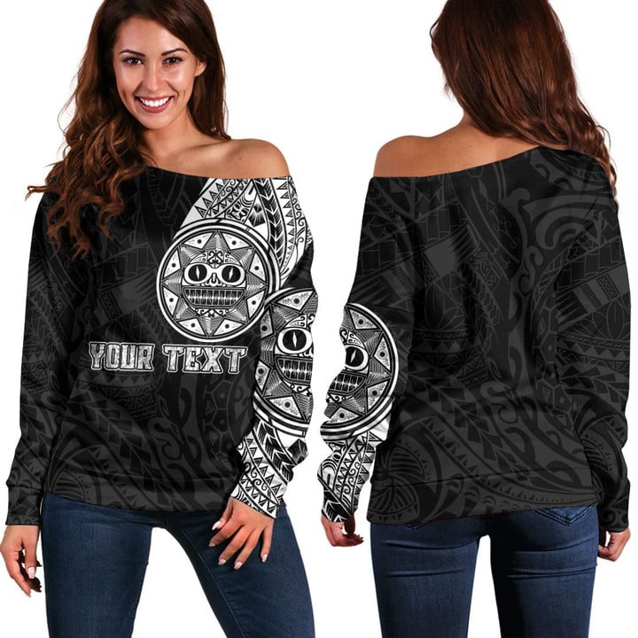 RugbyLife Clothing - (Custom) Polynesian Tattoo Style Sun Off Shoulder Sweater A7 | RugbyLife