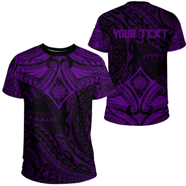 RugbyLife Clothing - (Custom) Polynesian Tattoo Style Flower - Purple Version T-Shirt A7 | RugbyLife