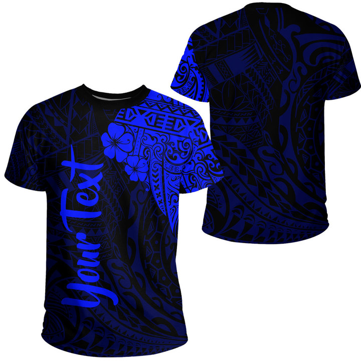 RugbyLife Clothing - (Custom) Polynesian Tattoo Style Melanesian Style Aboriginal Tattoo - Blue Version T-Shirt A7 | RugbyLife