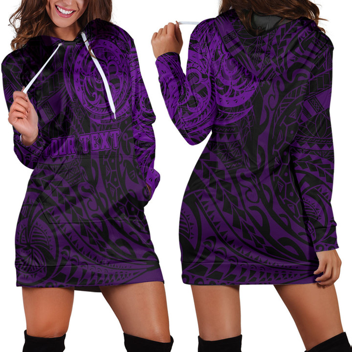 RugbyLife Clothing - (Custom) Special Polynesian Tattoo Style - Purple Version Hoodie Dress A7 | RugbyLife