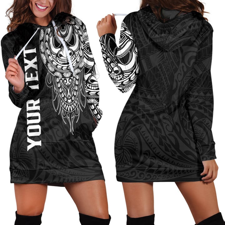 RugbyLife Clothing - (Custom) Polynesian Tattoo Style Mask Native Hoodie Dress A7 | RugbyLife