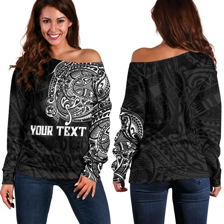 RugbyLife Clothing - (Custom) Polynesian Tattoo Style Off Shoulder Sweater A7 | RugbyLife