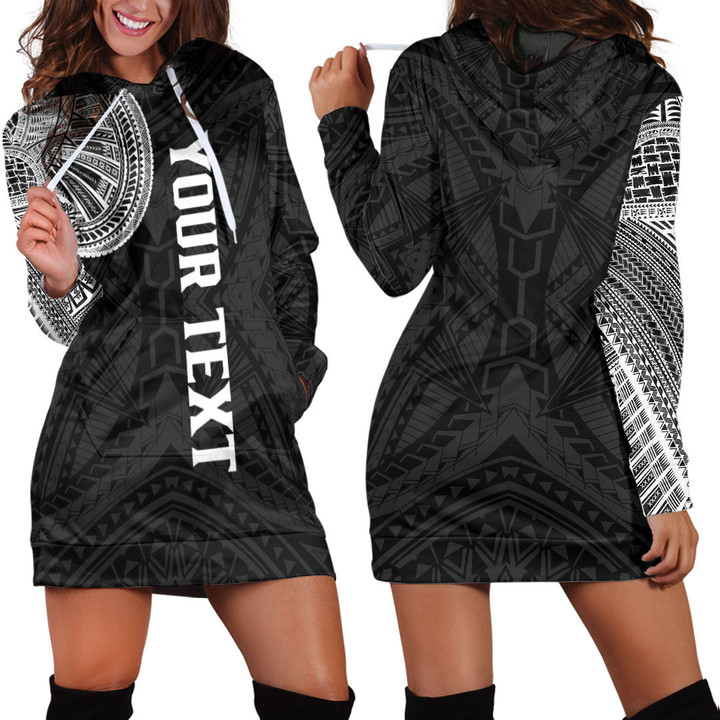RugbyLife Clothing - (Custom) Polynesian Tattoo Style Hoodie Dress A7 | RugbyLife