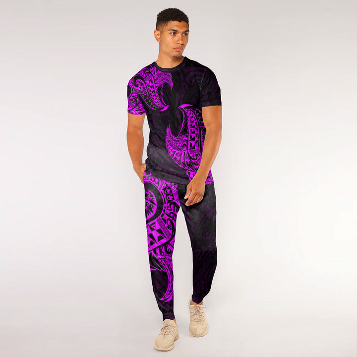 RugbyLife Clothing - Polynesian Tattoo Style Tatau - Pink Version T-Shirt and Jogger Pants A7 | RugbyLife