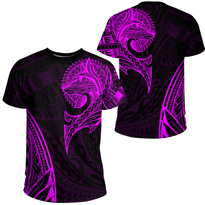 RugbyLife Clothing - Polynesian Tattoo Style Wolf - Pink Version T-Shirt A7 | RugbyLife