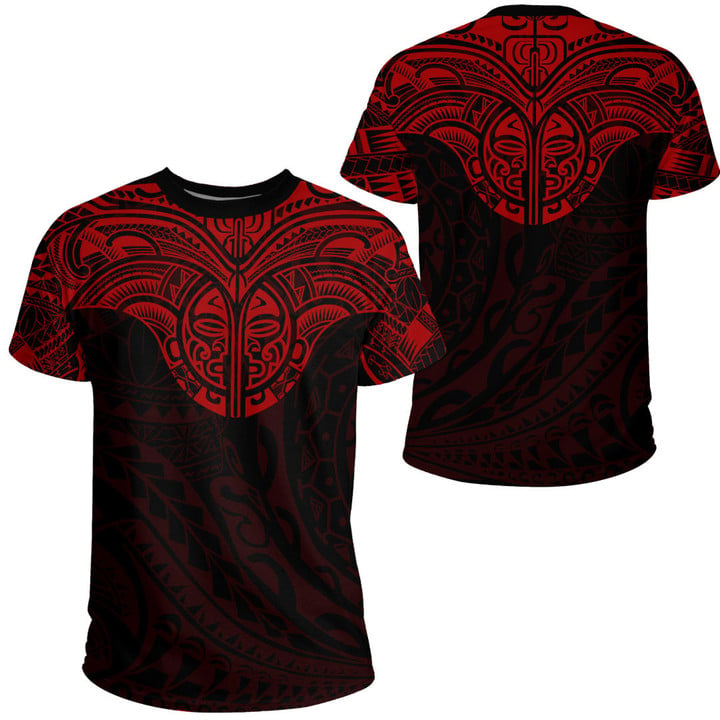 RugbyLife Clothing - Polynesian Tattoo Style Tattoo - Red Version T-Shirt A7 | RugbyLife