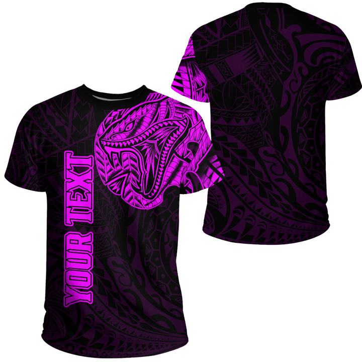 RugbyLife Clothing - (Custom) Polynesian Tattoo Style Snake - Pink Version T-Shirt A7 | RugbyLife