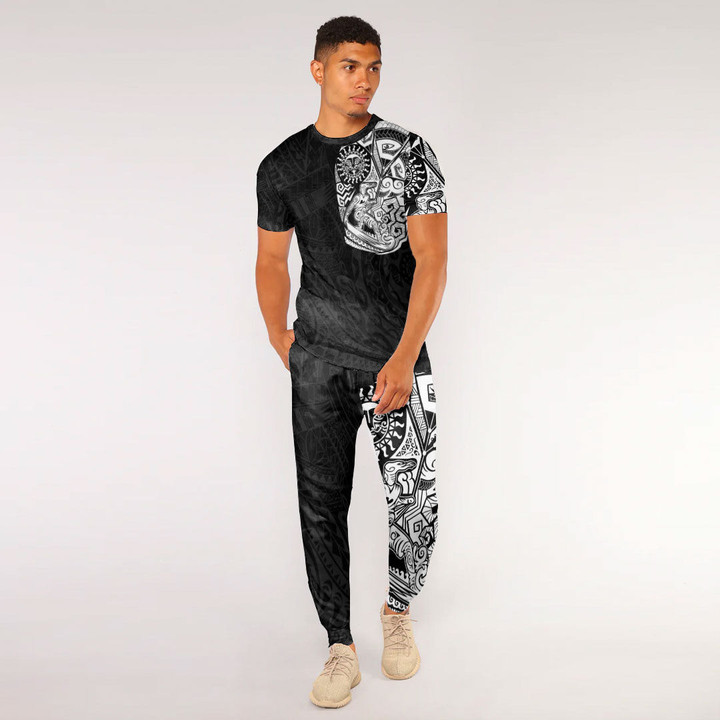 RugbyLife Clothing - Kite Surfer Maori Tattoo With Sun And Waves T-Shirt and Jogger Pants A7 | RugbyLife