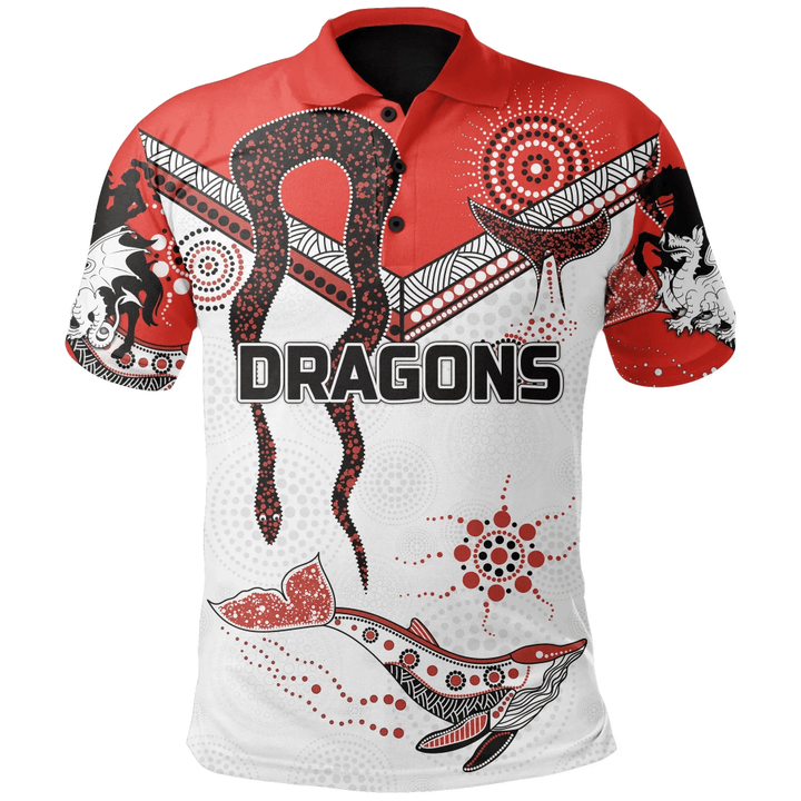Dragons Polo Shirt St. George Aboriginal White TH5