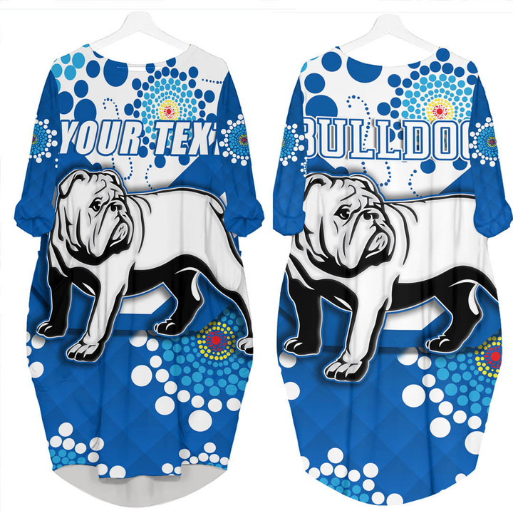 LoveNewZealand Clothing - Custom Canterbury Bankstown Bulldogs Blue Indigenous Rugby Team Batwing Pocket Dress A7 | LoveNewZealand